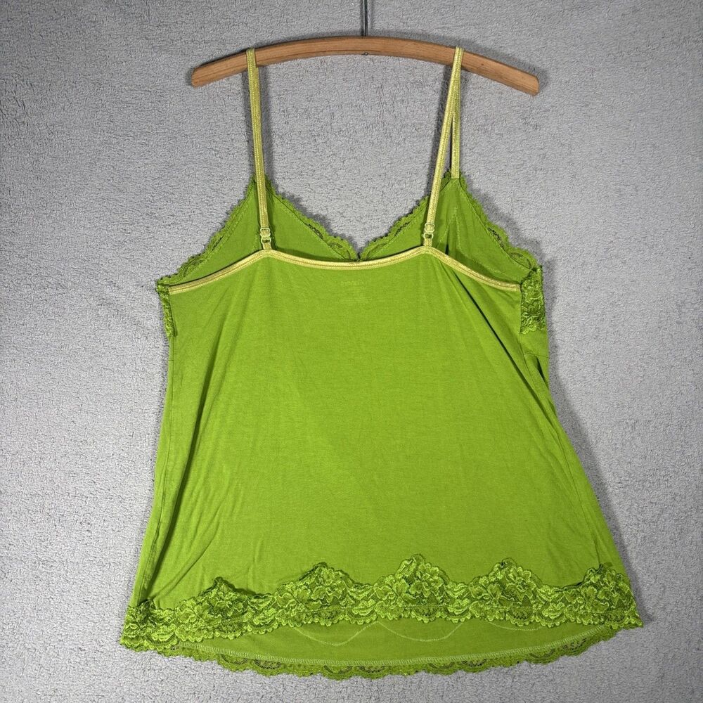 Lane Bryant Babydoll Top Size 18/20 Moss Green Lace Detail Y2K Inspired Ditsy - Picture 8 of 11